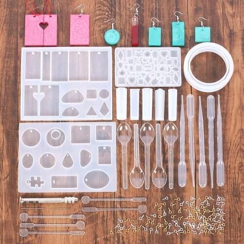 1 Set Epoxy Casting Molds Tools Set Silicone UV Pendant Casting Tools Clay Resin Casting Molds For Diy Jewelry Craft Making