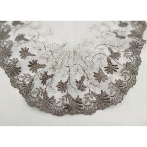 1 Meter High Quality Coffee Lace Fabric Beautiful Flower Venise Lace Trim Sewing Craft Embroidered Lace For Sewing Decoration