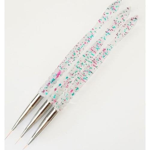 3Pcs/Set UV Gel Drawing Painting Nail Liner Brush Acrylic Nail Pen French Nail Mixed Colors Gourd Handle Nail Art DIY Tools