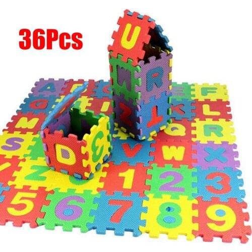 36pcs/Set Children Alphabet Letters Numerals Puzzle Colourful Kids Rug Play Mat Soft Floor Crawling Puzzle Kids Educational Toys