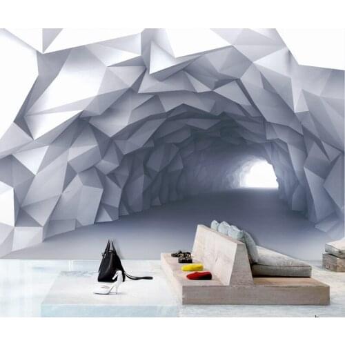 3D space gym bar three dimensional extension tunnel background wall mural retro nostalgic industrial style wallpaper Waterproof