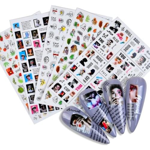 ZKO 3D Stickers for Nails Fire Flame Flamingo Sticker Nail Art Decals Sliders Designs Adhesive Wraps Foil Decoration