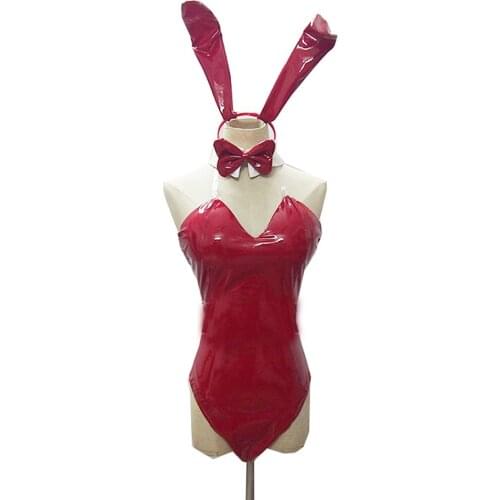 Anime Asuka Langley Soryu Cosplay Costume Women Lolita Bunny Girl Black Sexy Uniform Halloween Carniva Party Suit