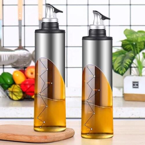 Cooking Seasoning Oil Bottle Dispenser Sauce Bottle Stainless Glass Storage Bottles for Oil Vinegar Creative Kitchen Accessories