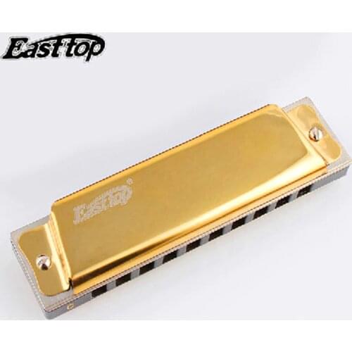 Easttop 10 Harmonica silver golden Harmonica Diatonic 12 Tune BluesHarp DiatoneHarmonica Mouth Easttop 10 Harmonica