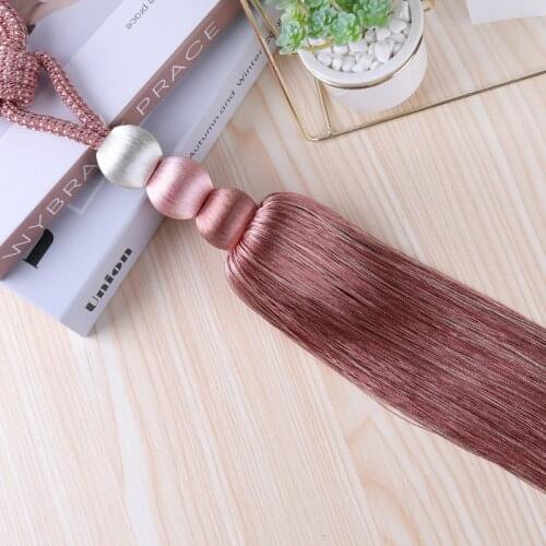 Europe 2Pcs/Pair Curtain Tassel Brush Tower Straps Tiebacks Hanging Bind Ropes Belt Buckle Holder Curtain Accessories Tieback