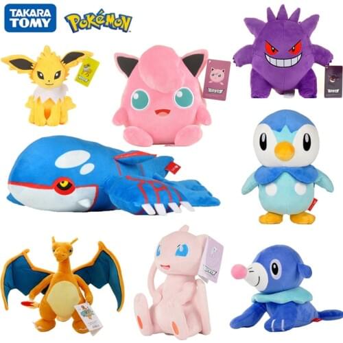 24 piece Original Pokemon Pikachu Cartoon Action figure Piplup Georca genggui Mew Animal Soft Plush toys Kawaii dolls toy gifts