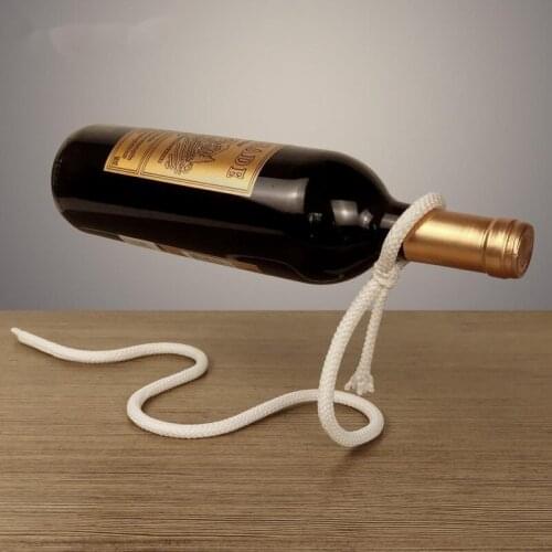 2021 New Magic Metal Suspension Wine Bottle Holder Racks Retro Rack Creative Handmade Restaurant Bar Bracket Display Shelf Stand