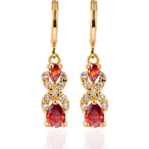 New 925 Sterling Silver Earrings Colorful Gemstone Crystal 18k Gold Earrings For Women Charm Jewelry Gift