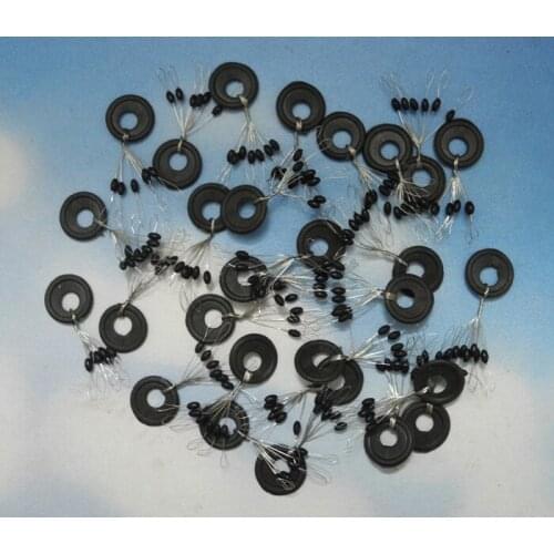 Wholesale 200 Sets/Lot Black Space Beans Floating Seat Fishing Positioning Rubber Pin Fishing Tackle Fishing Accessories