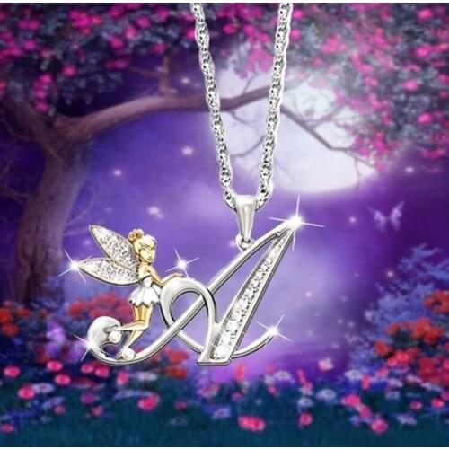 Silver Color Crystal Necklace Delicate Initial 26 Letters Pendant Necklaces for Friend English Name Jewelry Collares Gift