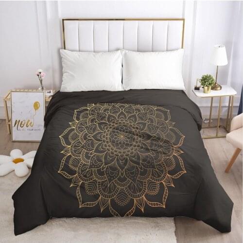 Custom Duvet Cover with Zipper Comforter/Quilt/Blanket Case Queen/King 240x220 140x200 140x210 3D Bedding Black Golden