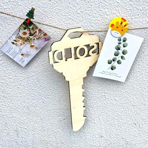 Key Shaped Sold Sign for New Home Owners Real Estate Agent Supplies Social Media Photo Props for Realtors and Home Owners