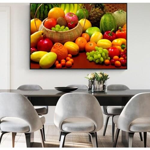 A Variety Of Fruits Canas Art Pictures For Kitchen Room Wall Posters And Prints Kitchen theme Canvas Art Prints Wall Art Decor
