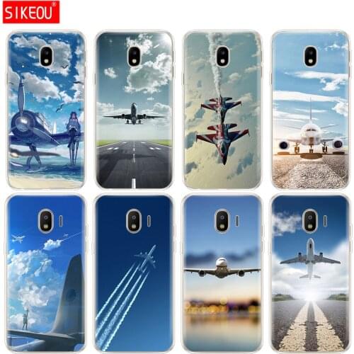 Silicone cover phone case for Samsung Galaxy J3 J5 J7 2017 J330 J530 J730 PRO j2 2018 Aircraft sky airport