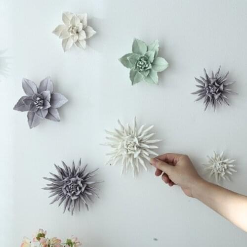 Modern Ceramic Flower Wall Hanging Crafts Decoration Livingroom TV Background Wall Mural Ornaments Hotel Corridor Wall Sticker