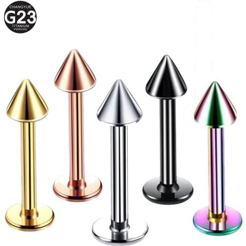 G23 Titanium F136 Piercing Women/Man Anti-allergic Classic Cone Lab lip Labret Lip Piercing Ear Stud Ear Piercing Body Jewelry