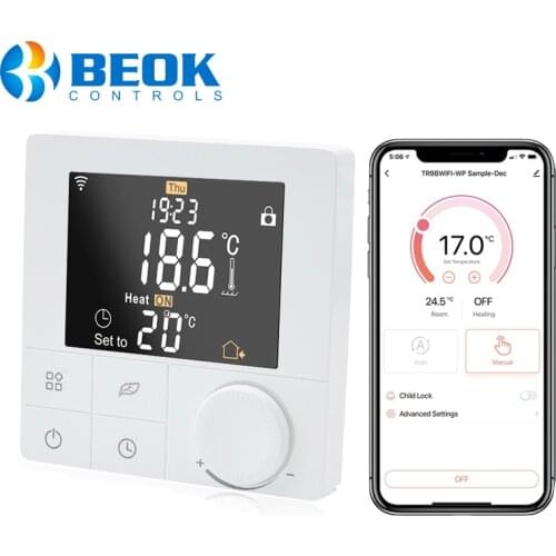 Beok Smart Thermostat Wifi Temperature Controller For Gas Boiler Room Heating Touch Screen Thermostat Works With Google Home
