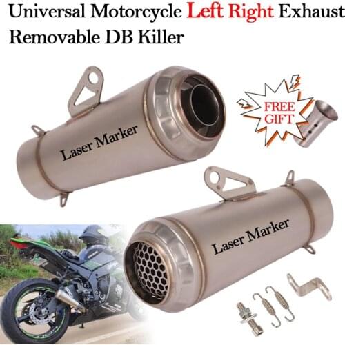 60mm Universal Motorcycle Left Right Exhaust Escape Moto 51mm DB Killer Muffler For Ninja 250 400 ZX10R Z900 S1000RR R6 Duke 390