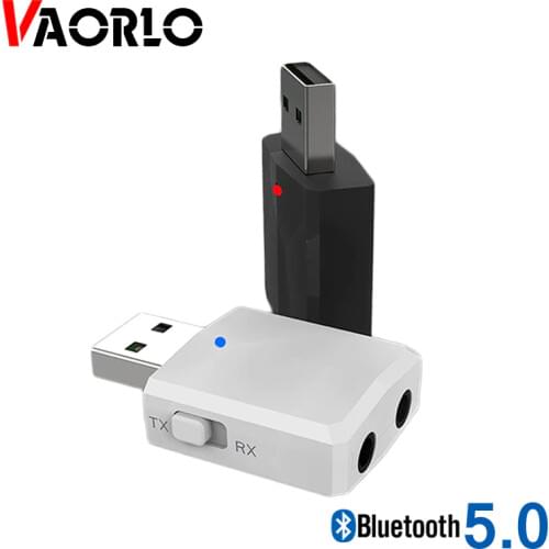 VAORLO Wireless Bluetooth 5.0 Receivere Audio Transmitter USB Low Latency Adapter For TV Headphones With 3.5mm Jack Stereo Music