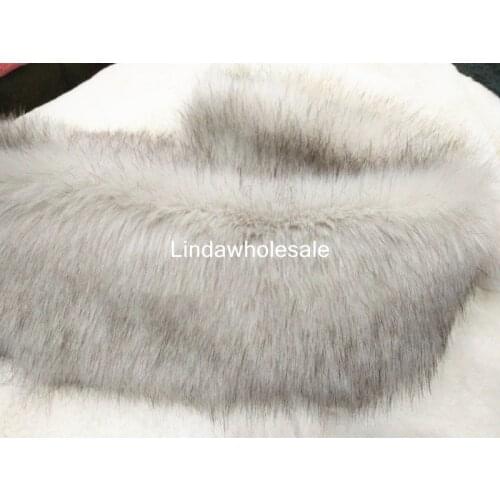 High quality White dyed tip imitation fox fur thicken faux fur fabric 180cm*45cm(half yard)/pcs
