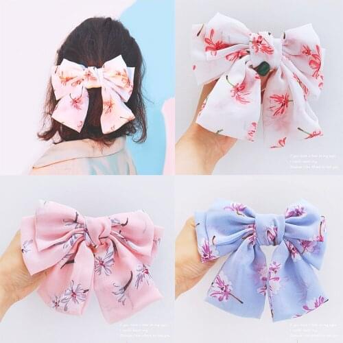 Fashion Big Bow Hairpin Flower Barrette Higan Flower Hair Clip Women Girls BB Hairgrip Oversize Floral Hair Accessories FJ02