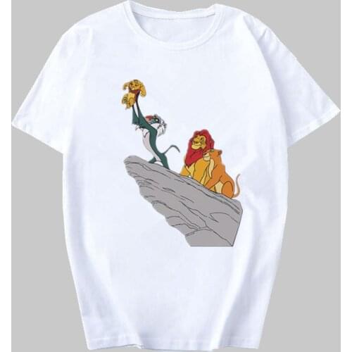 Disney Women T Shirt Lion King Print T-Shirts Funny Female T shirt For Girls Cute Cartoon Womens Summer Camisetas De Mujer
