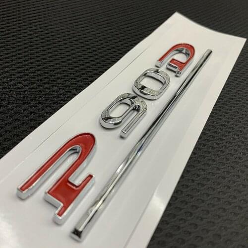 For Tesla Model 3 S Y X Car Sticker P90D Letter Red + Chrome Waterproof Weatherproof 1pc Badge