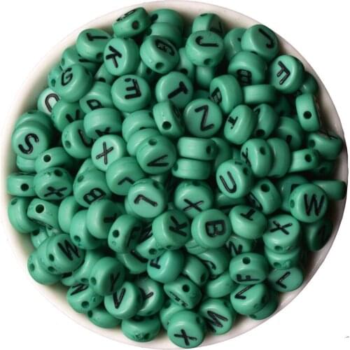 200 Pcs/pack With Hole Round Square Acrylic Digital Loose Spacer Alphabet Letter Beads for DIY Jewelry Making Bracelet Necklace