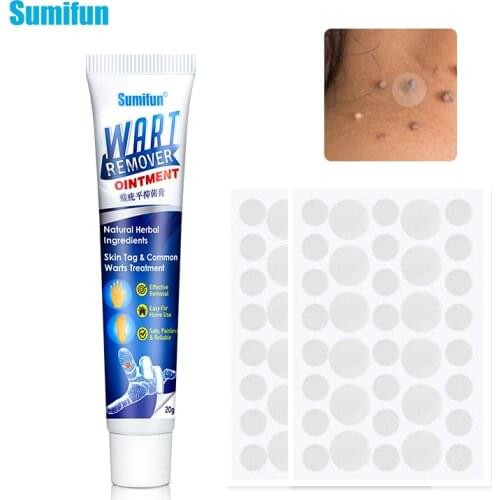 36pcs/Set Warts Remove Patch & 1pcs Warts Remover Ointment Wart Treatment Cream Skin Tag Remover Herbal Extract Warts Ointment