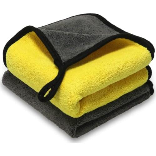 850GSM Microfiber Car Cleaning Towel Ultra Thick Plush Drying Buffing Cloths Auto Detailing Towel Super Absorbent15''x18'' 2pack