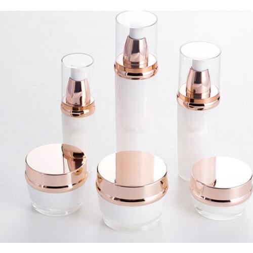 30ml 60ml 100ml Acrylic Bottle Jar.Lotion Pump Bottle.Pearl White Color Acrylic Cream Jar 15/30/50g F1166