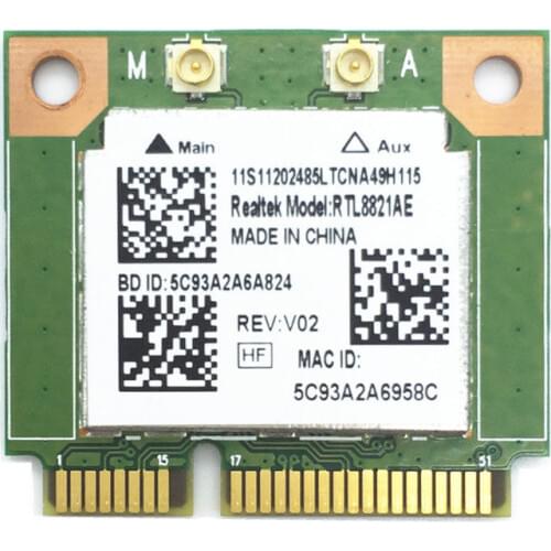 Wireless WiFi RTL8821AE 802.1ac 2.4/5.0 GHz Bluetooth 4.0 Combo Card Exceed Intel 3160