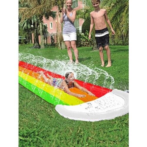 Safe Children Toys Inflatable Water Slide Outdoor Garden Racing Lawn Water Slide Spray Summer Gift Outdoor Water Surf Toy