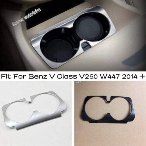 Lapetus Central Front Water Cup Holder Cover Trim ABS Fit For Mercedes Benz V Class V260 W447 2014 - 2021 Matt Carbon Fiber Look