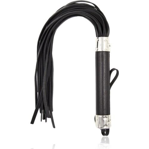 Black PU Leather Fetish Bondage Sex Whip Flogger Bdsm Sex Toys For Couples Spanking Paddle Sexy Policy Knout Adult Games Product
