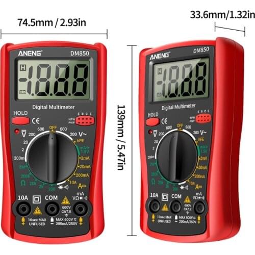 Digital DM850 Electronic Digital Multimeter Professional 1999 Counts Multimeter AC / DC Ohm Tester Electronic Components