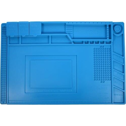 HLZS-S-160 45x30cm Heat Insulation Silicone Pad Desk Mat Maintenance Platform For BGA Soldering Repair Station With Magnetic S