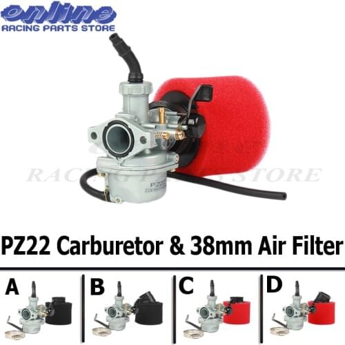 Engine PZ22 22mm Carburetor & 38mm Air Filter For Keihi 110cc 125cc KAYO Apollo Bosuer xmotos Kandi dirt/pit bikes monkey ATV
