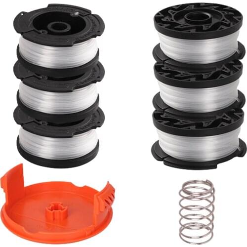 6x Grass Trimmer Spool Lines Replacement Spool Trimmer Spool for Black Decker AF-100 String Trimmer Spool Replacement Parts