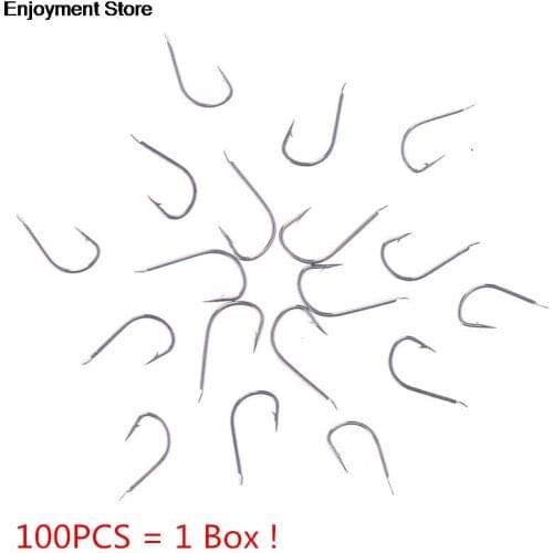 High Quality 100PCS 1 Box High Carbon Steel Circle Owner Fishing Hooks Freshwater Fishhook hole Strong carp Fish Tackle