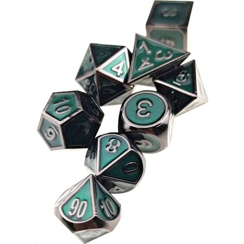 Metal DND Dice Super Heavy Set of 8 D&D Dice for Dungeons and Dragons Games