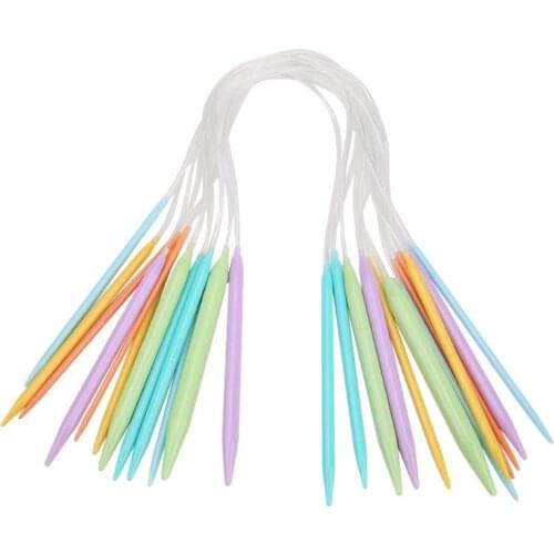 12 Pair 40/60/80cm Aluminum Change Head Circular Knitting Needle Ring Set Crochet Hook Sweater Knit Weave Craft Weaving Tool