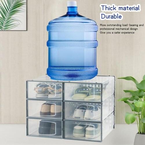 Clear Plastic Shoes Box Thickened Transparent Home Storage Drawers Stackable Shoe Boxes Organization Shoebox Case Shoe Rack