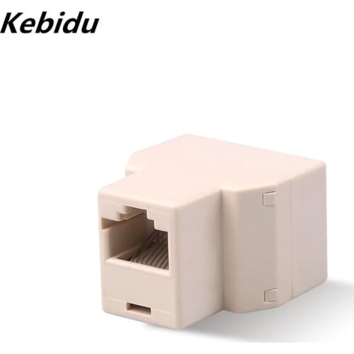 Kebidu 1 to 2 Dual Female Port Splitter Adapter P15 RJ45 Splitter Adapter CAT5/6 LAN Ethernet Sockt Network Connections