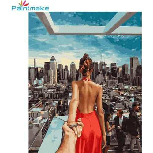Paintmake Portrait DIY Paint By Numbers no frame Romantic Girl Canvas Painting Hands For Home Room Decor Wall Art picture Gifts