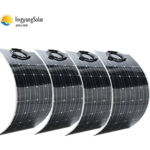 Solar panel 100w monocrystalline solar panel 12v battery charger flexible 200w 300w 400w for boats system kit