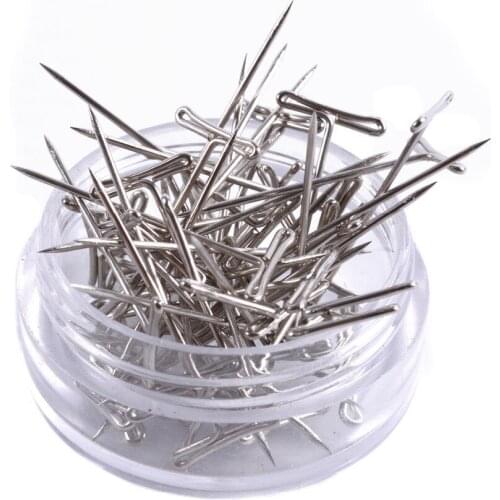 24Pcs T-PINS (25mm) For Wig On Foam Head Style T Pin Needle Brazilian Indian Mannequin Head Type Sewing Hair Salon