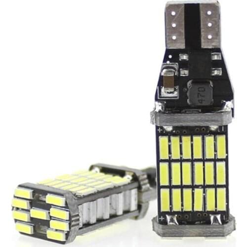 T15 W16W 45SMD 4014 LED CANBUS NO ERROR Light Bulbs for Cars Tail Bulb Brake Lights Auto Backup Parking Reverse Lamp White 12V
