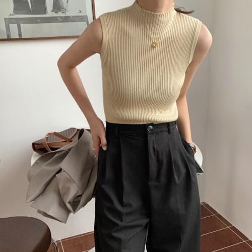 Streetwear Clothing for Women Sexy Knitted Crop Top Shirt Tank Top Women Casual